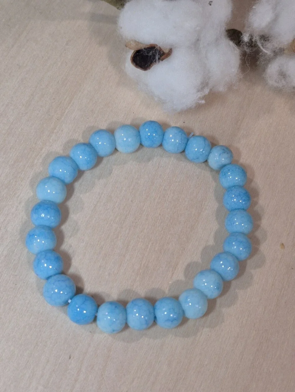 🩵🩵NEW🩵🩵 PRETTY!! 8MM LARIMAR Beaded Stretch Bracelet